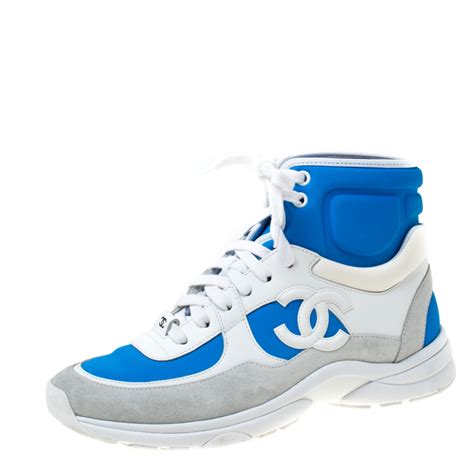 chanel blue and white sneakers.